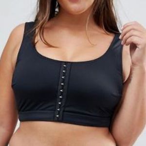 ASOS curve black bikini top